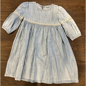 Mayoral chambre denim dress with flower detail